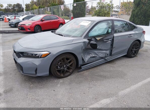2HGFE2F51SH539236 2025 HONDA CIVIC Gray Առջևի ձախ երեք քառորդ տեսարան