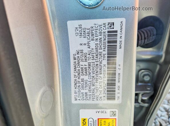 2HGFE2F51SH556134 2025 HONDA CIVIC Silver Вид наклейки з VIN-кодом