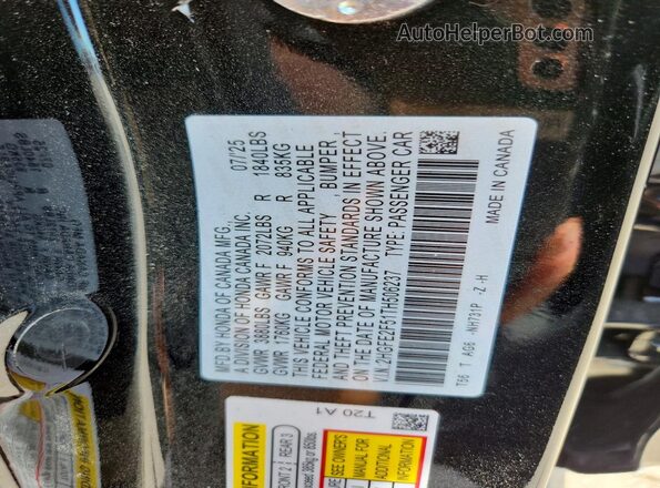 2HGFE2F51TH506237 2026 HONDA CIVIC Black ძრავის განყოფილების ხედი
