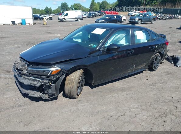 2HGFE2F52NH551223 2022 HONDA CIVIC Black წინა მარცხენა ხედი სამი მეოთხედიდან