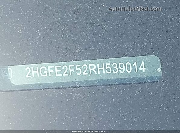 2HGFE2F52RH539014 2024 HONDA CIVIC Синий 
