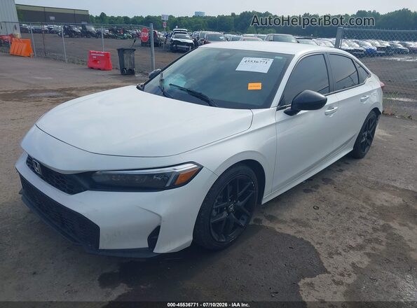 2HGFE2F52SH504463 2025 HONDA CIVIC White Առջևի ձախ երեք քառորդ տեսարան