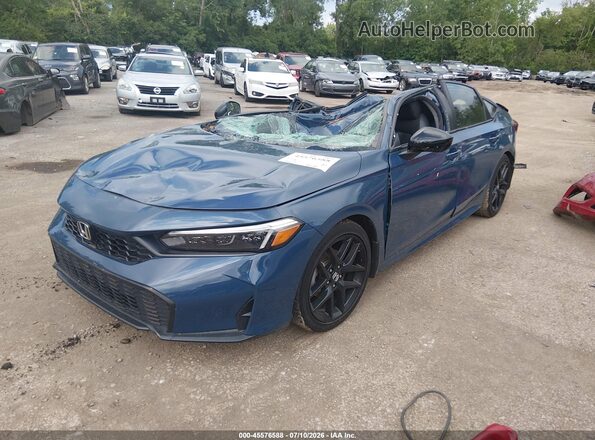 2HGFE2F52SH508593 2025 HONDA CIVIC Blue წინა მარცხენა ხედი სამი მეოთხედიდან