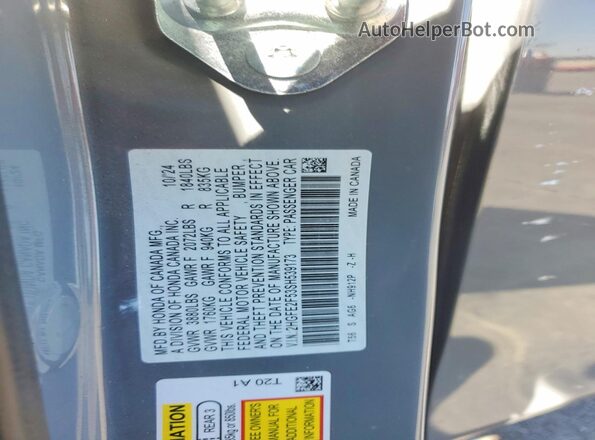 2HGFE2F53SH539173 2025 HONDA CIVIC Gray ძრავის განყოფილების ხედი
