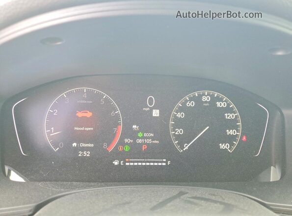 2HGFE2F54NH580920 2022 HONDA CIVIC Blue Вид щитка приладів