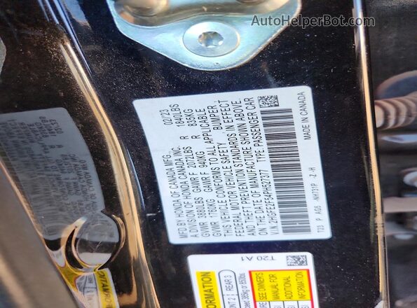 2HGFE2F54PH527377 2023 HONDA CIVIC Black ძრავის განყოფილების ხედი