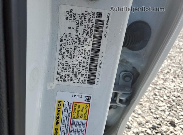 2HGFE2F54PH543708 2023 HONDA CIVIC White Engine compartment view