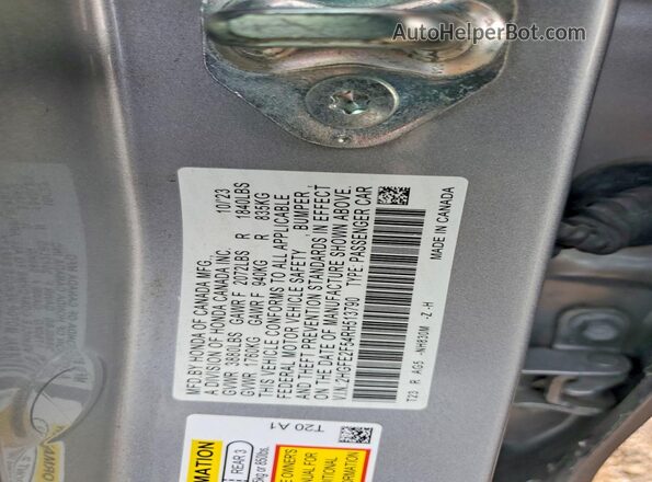 2HGFE2F54RH513790 2024 HONDA CIVIC Silver Widok komory silnika