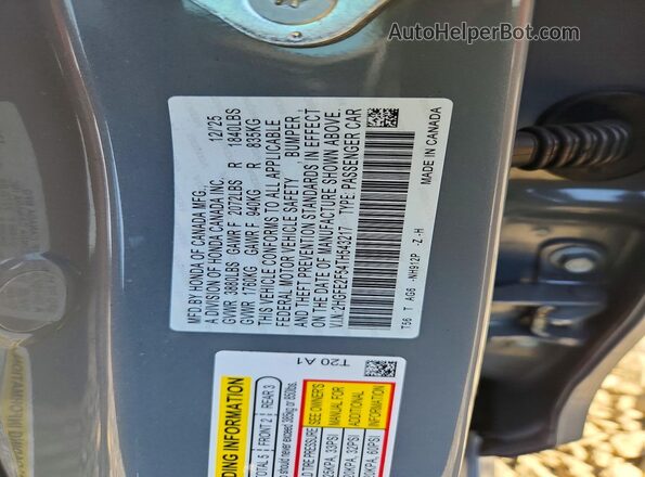 2HGFE2F54TH543217 2026 HONDA CIVIC Gray Engine compartment view