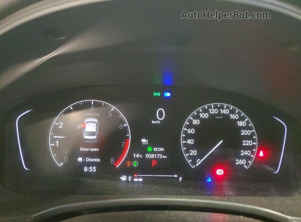 2HGFE2F55NH110153 2022 HONDA CIVIC Blue Vista del cuadro de instrumentos