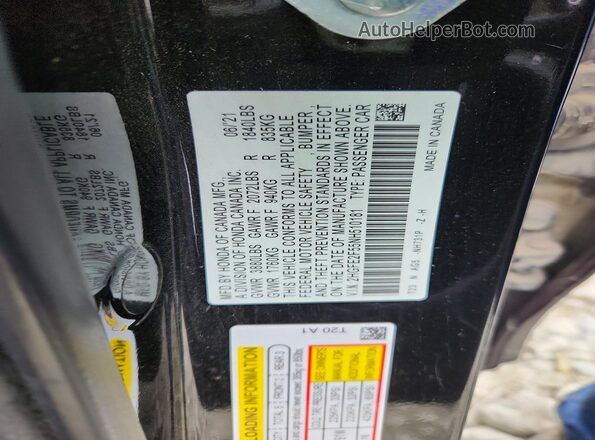2HGFE2F55NH510181 2022 HONDA CIVIC Black Vista del compartimento del motor
