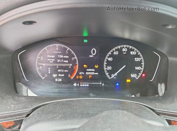 2HGFE2F55NH537056 2022 HONDA CIVIC Серый Вид щитка приборов