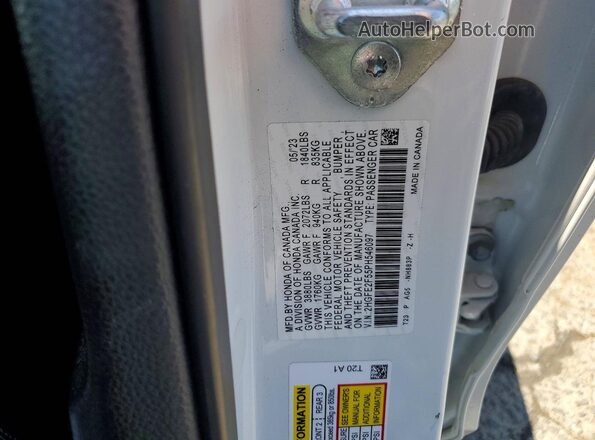 2HGFE2F55PH546097 2023 HONDA CIVIC White Շարժիչի բաժամունքի տեսք