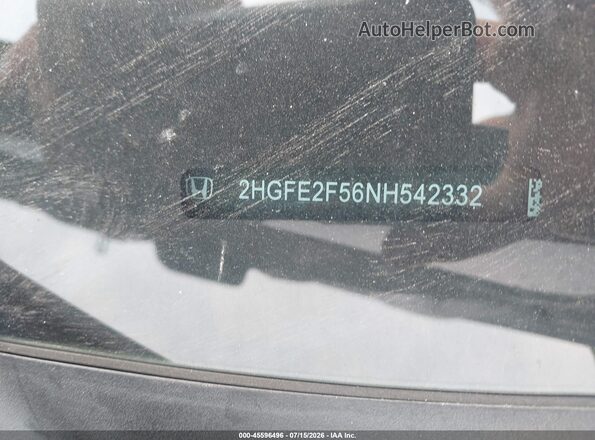 2HGFE2F56NH542332 2022 HONDA CIVIC Gray Vista del compartimento del motor
