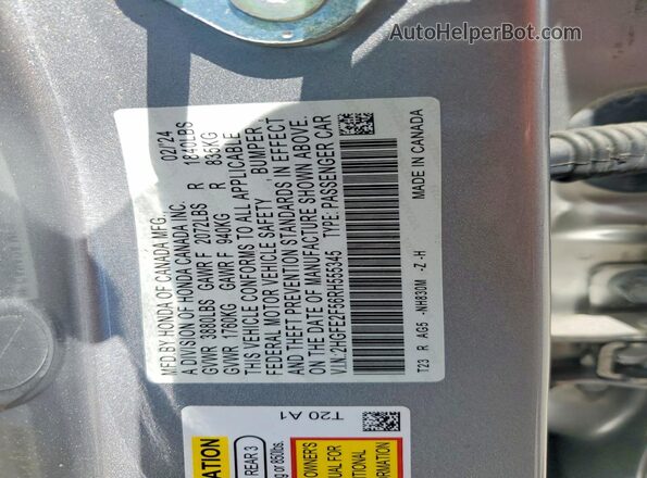 2HGFE2F56RH555345 2024 HONDA CIVIC Silver Вид наклейки з VIN-кодом