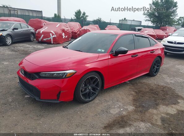 2HGFE2F56SH530323 2025 HONDA CIVIC Red წინა მარცხენა ხედი სამი მეოთხედიდან