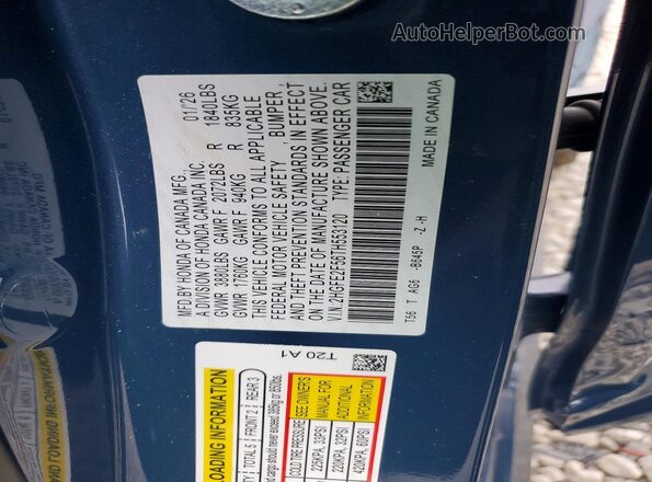 2HGFE2F56TH553120 2026 HONDA CIVIC Blue Widok komory silnika