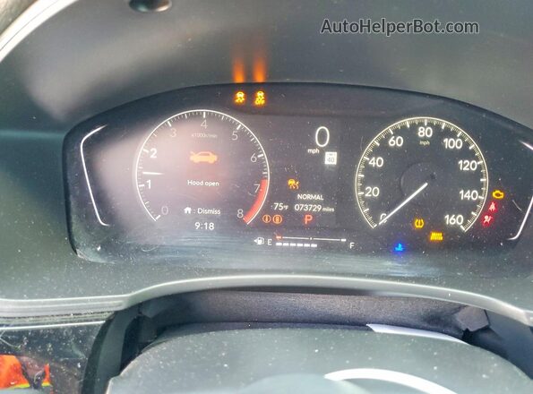 2HGFE2F57NH605762 2022 HONDA CIVIC Black ხელსაწყოთა პანელის ხედი