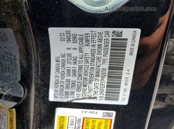2HGFE2F57PH529706 2023 HONDA CIVIC Black VIN sticker view