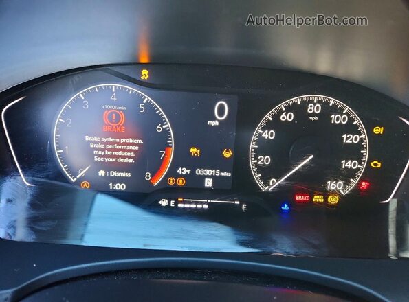 2HGFE2F57PH565170 2023 HONDA CIVIC Blue Սարքավորումների վահանակի տեսք