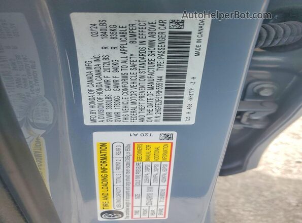 2HGFE2F57RH555144 2024 HONDA CIVIC Синий Вид подкапотного пространства