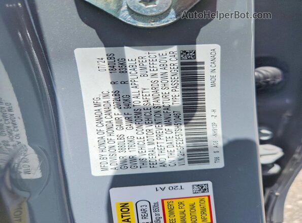 2HGFE2F57SH510467 2025 HONDA CIVIC Серый Вид наклейки с VIN-кодом