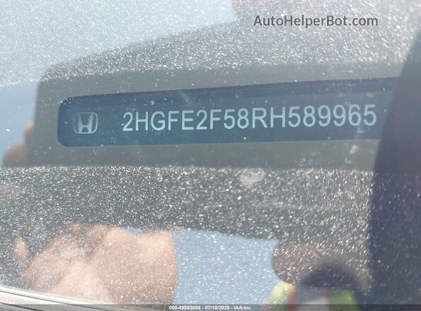 2HGFE2F58RH589965 2024 HONDA CIVIC Gray ძრავის განყოფილების ხედი