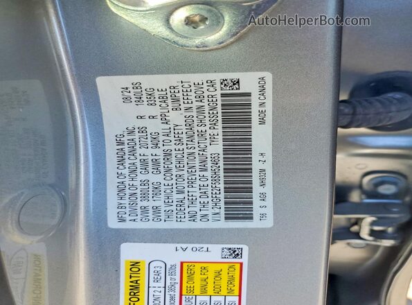 2HGFE2F58SH524653 2025 HONDA CIVIC Silver Widok komory silnika