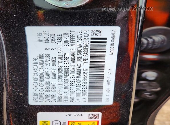 2HGFE2F58SH563517 2025 HONDA CIVIC Черный Вид подкапотного пространства