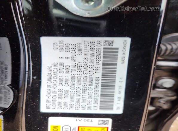 2HGFE2F58TH543494 2026 HONDA CIVIC Черный Вид подкапотного пространства