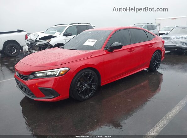 2HGFE2F59NH571257 2022 HONDA CIVIC Red Առջևի ձախ երեք քառորդ տեսարան