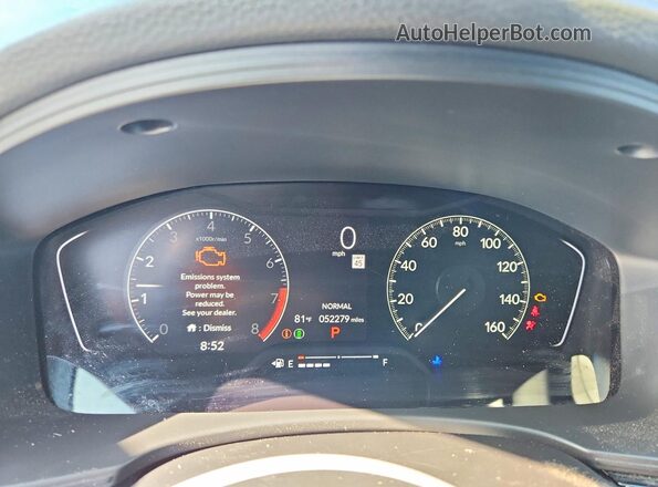 2HGFE2F59NH583537 2022 HONDA CIVIC Blue Вид щитка приладів