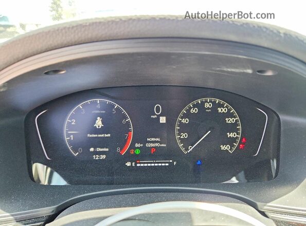 2HGFE2F5XRH502101 2024 HONDA CIVIC White ხელსაწყოთა პანელის ხედი