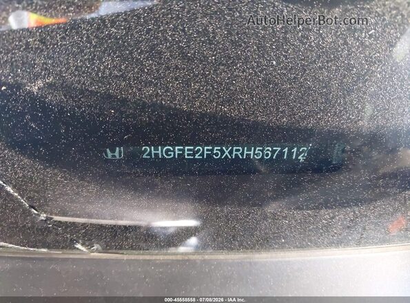 2HGFE2F5XRH567112 2024 HONDA CIVIC Blue Widok komory silnika
