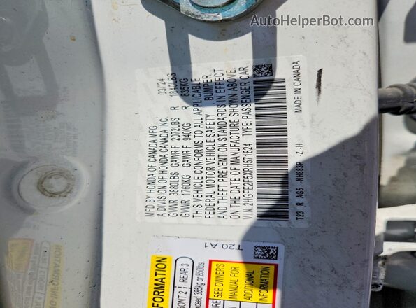 2HGFE2F5XRH571824 2024 HONDA CIVIC Белый Вид подкапотного пространства