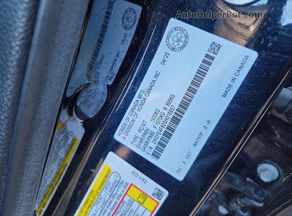 2HGFE4F80SH016957 2025 HONDA CIVIC Black Vista del compartimento del motor