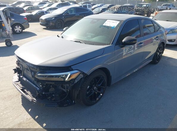 2HGFE4F83TH319135 2026 HONDA CIVIC Gray წინა მარცხენა ხედი სამი მეოთხედიდან