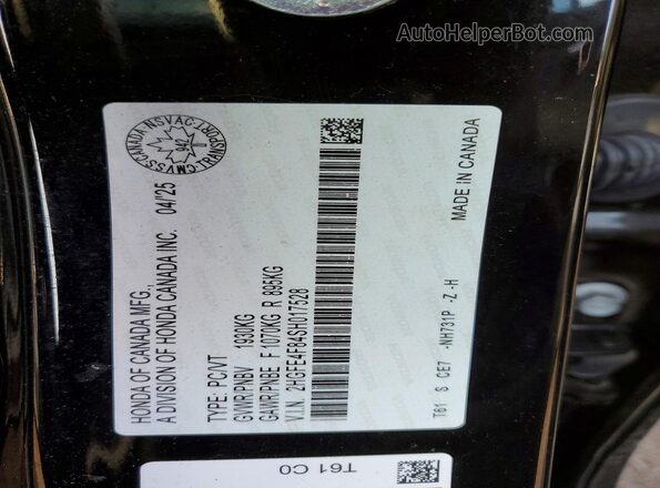 2HGFE4F84SH017528 2025 HONDA CIVIC Black Widok komory silnika