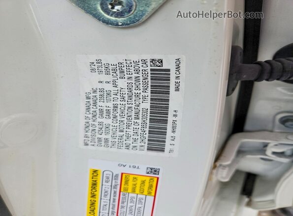 2HGFE4F85SH305302 2025 HONDA CIVIC White Vista del compartimento del motor