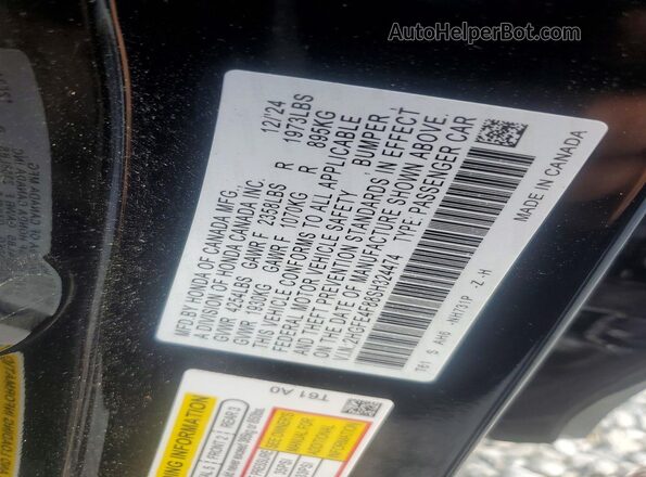 2HGFE4F88SH324474 2025 HONDA CIVIC Black Շարժիչի բաժամունքի տեսք