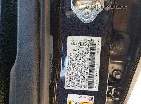 2HGFE4F88SH344563 2025 HONDA CIVIC Gray Շարժիչի բաժամունքի տեսք