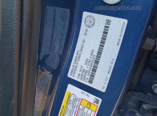 2HGFE4F89SH002278 2025 HONDA CIVIC Blue Вид підкапотного простору