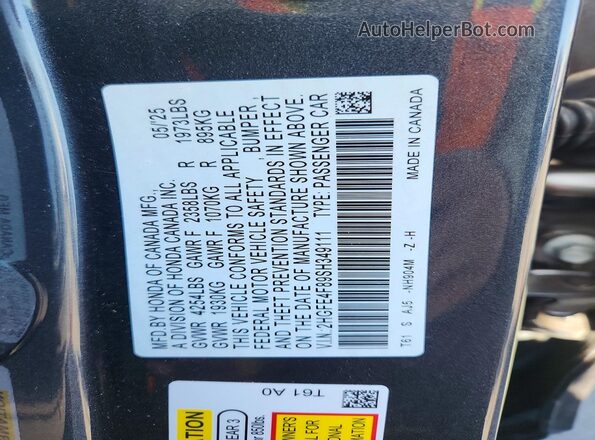 2HGFE4F89SH349111 2025 HONDA CIVIC Серый Вид подкапотного пространства