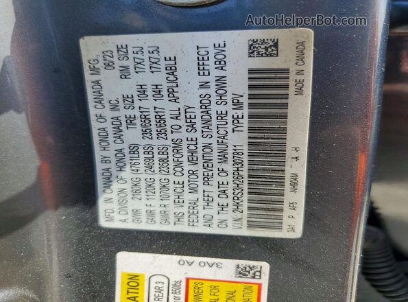 2HKRS3H26PH307811 2023 HONDA CR-V Blue Vista del compartimento del motor