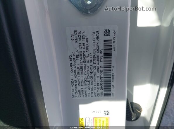 2HKRS3H79TH326181 2026 HONDA CR-V White Вид підкапотного простору