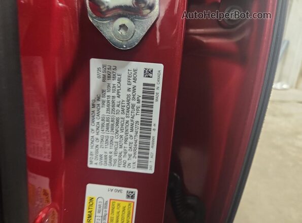 2HKRS4H47TH412729 2026 HONDA CR-V Red Панорамний вид салону 360°