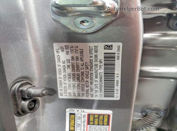2HKRW2H22MH643773 2021 HONDA CR-V Silver 360 interior view