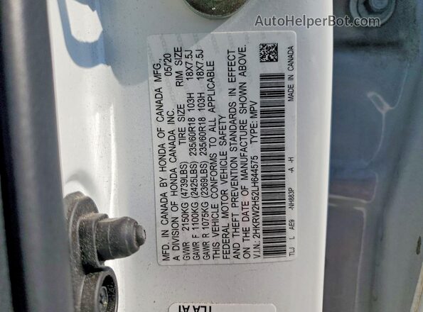 2HKRW2H52LH644575 2020 HONDA CR-V White Շարժիչի բաժամունքի տեսք