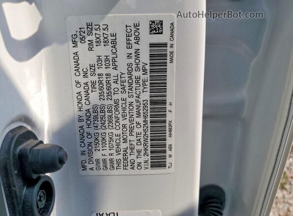 2HKRW2H52MH652953 2021 HONDA CR-V White Սալոնի 360 աստիճան տեսք