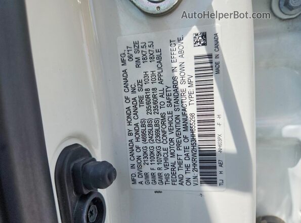 2HKRW2H53HH655298 2017 HONDA CR-V Белый Вид подкапотного пространства